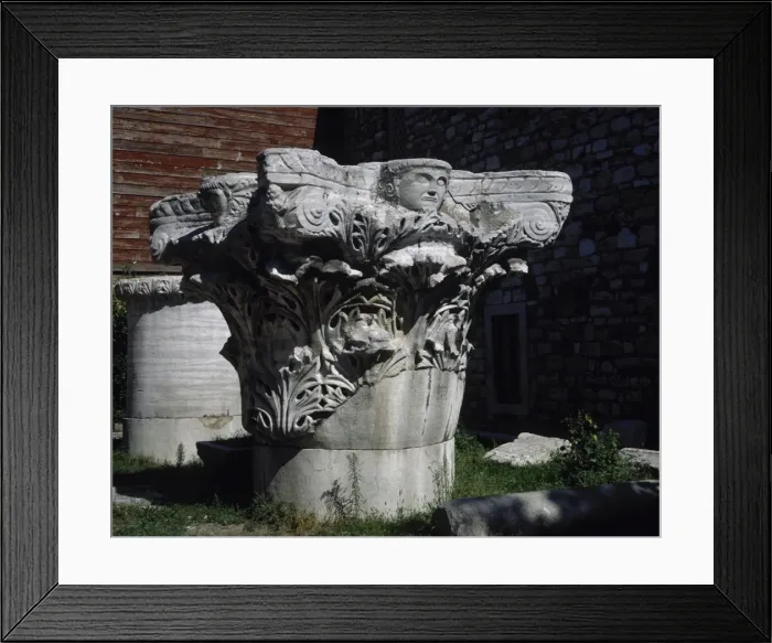 Framed Print : Corinthian capital with acanthus leaves. Garden of Topkapi P Framed Print : Corinthian capital with acanthus leaves. Garden of Topkapi P
