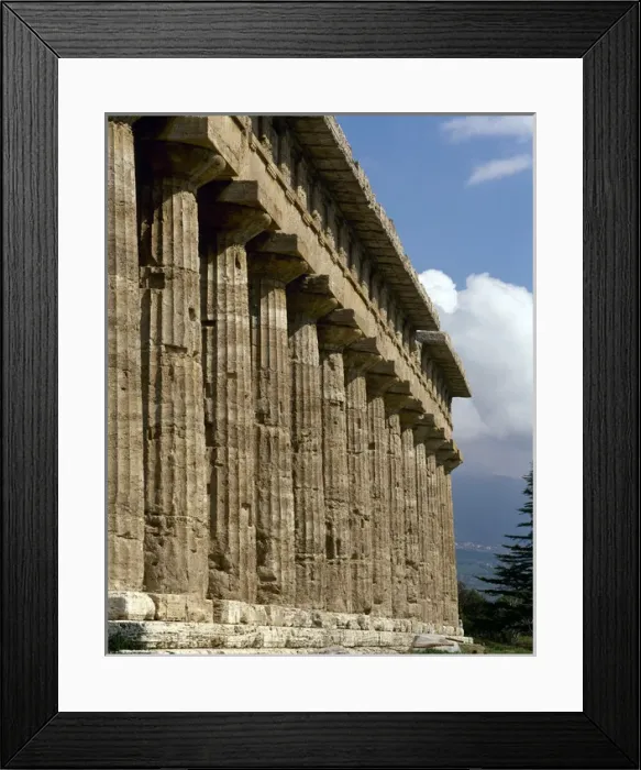 Framed Print : Italy. Paestum. Doric temple of Hera from about 450 BC Framed Print : Italy. Paestum. Doric temple of Hera from about 450 BC