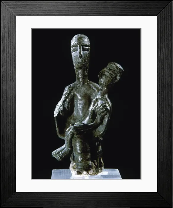 Framed Print : Italy. Sardinia. Nuragic civilization. Figurine of a woman w Framed Print : Italy. Sardinia. Nuragic civilization. Figurine of a woman w
