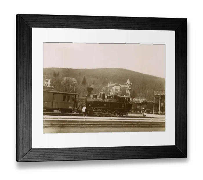 Framed Print : Locomotive engine and carriage, Austrian railway Framed Print : Locomotive engine and carriage, Austrian railway