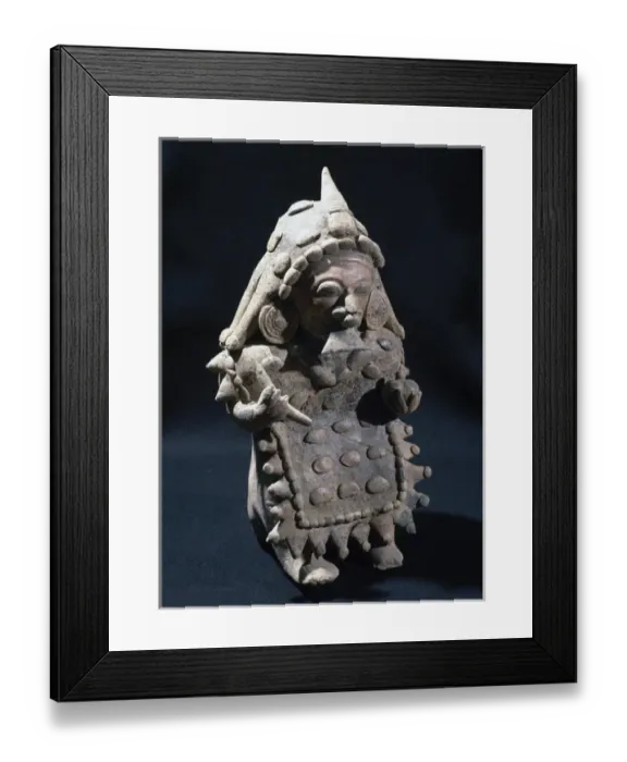 Framed Print : The Ancient Jama-Coaque Culture. Ecuador. Male figure. Priva Framed Print : The Ancient Jama-Coaque Culture. Ecuador. Male figure. Priva