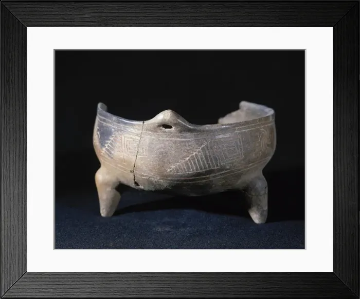 Framed Print : Valley of Mexico culture. Ceramic vessel decorated - incised Framed Print : Valley of Mexico culture. Ceramic vessel decorated - incised