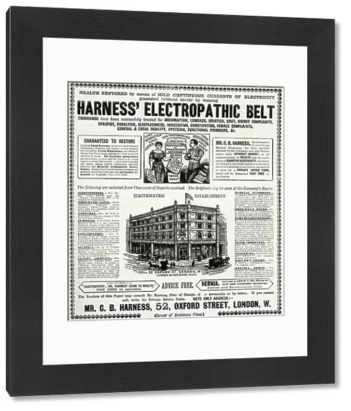Advert for Harness Electropathic Belt 1889