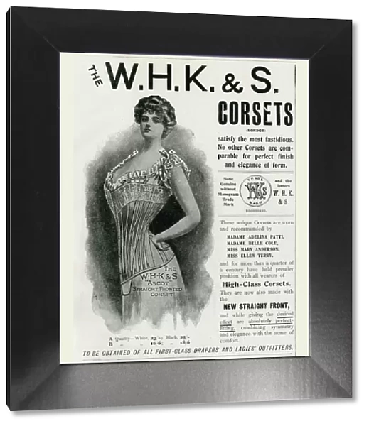 Advert for W. H. K. & S. corsets 1901