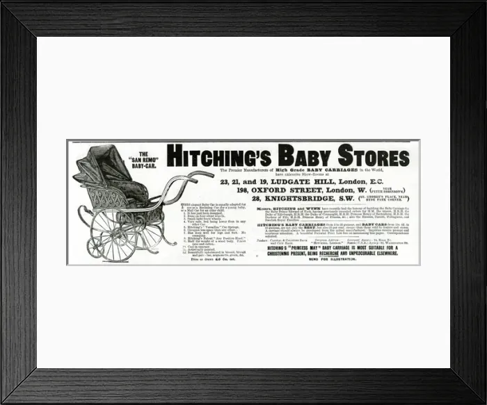 Framed Print : Advert for Hitchings Baby Store 1896 Framed Print : Advert for Hitchings Baby Store 1896