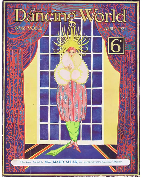 Art deco cover of The Dancing World Magazine, April 1921