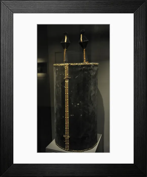 Framed Print : Judaism. Velvet-covered Torah scroll case and finials. Georg Framed Print : Judaism. Velvet-covered Torah scroll case and finials. Georg