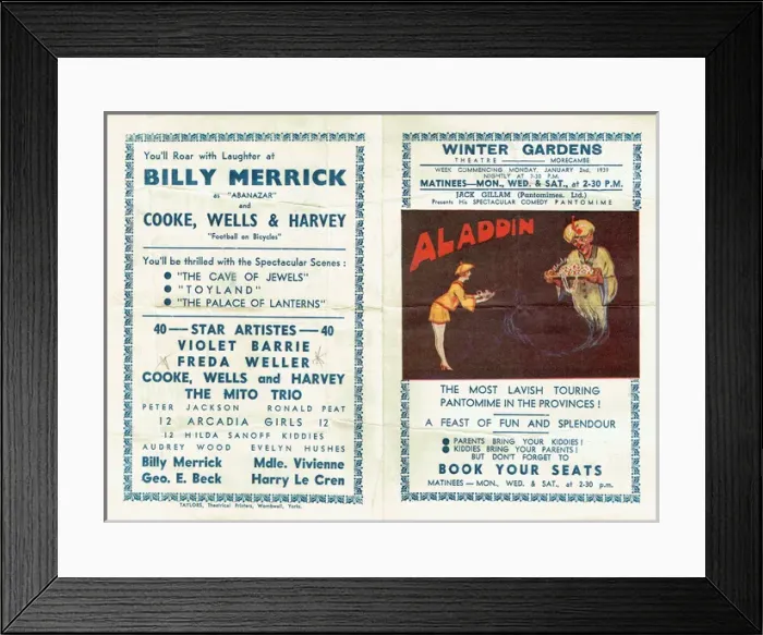 Framed Print : Aladdin, Winter Gardens Theatre, Morecambe Framed Print : Aladdin, Winter Gardens Theatre, Morecambe