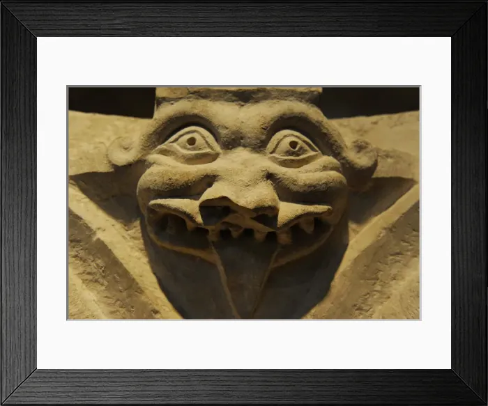 Framed Print : Acanthus capital decorated with the head of a monster Framed Print : Acanthus capital decorated with the head of a monster
