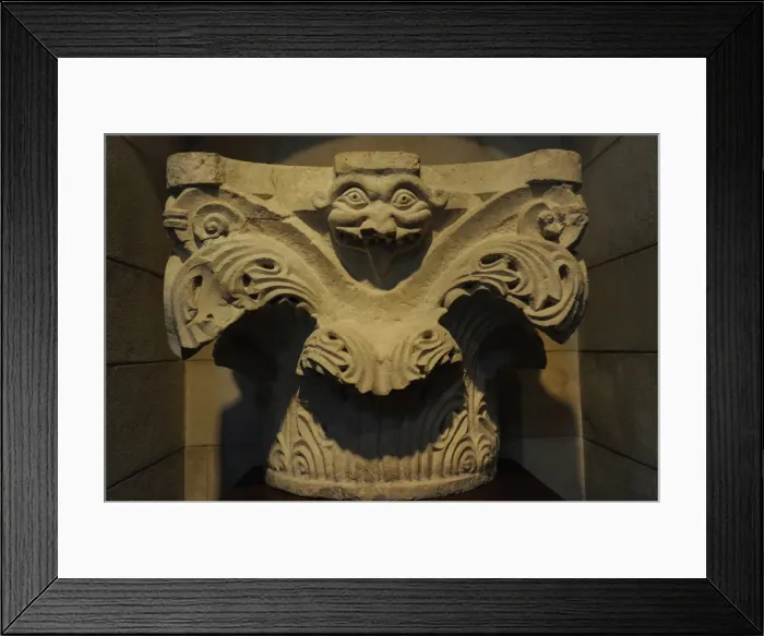 Framed Print : Acanthus capital decorated with the head of a monster Framed Print : Acanthus capital decorated with the head of a monster