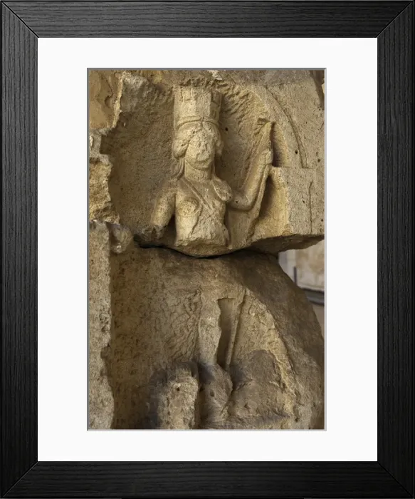 Framed Print : Funerary altar, calcerows. Caesarea. Roman period, late 1st Framed Print : Funerary altar, calcerows. Caesarea. Roman period, late 1st