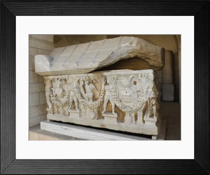 Framed Print : Garland sarcophagus. Marble. Tel Mevorah Framed Print : Garland sarcophagus. Marble. Tel Mevorah