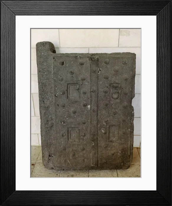 Framed Print : Door. Basalt. Tiberias. Roman period. 2nd-3rd century AD Framed Print : Door. Basalt. Tiberias. Roman period. 2nd-3rd century AD