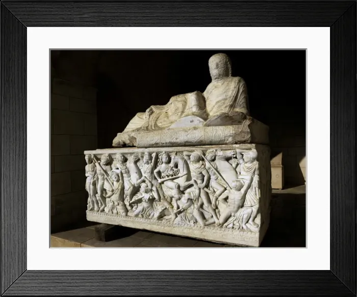 Framed Print : Sarcophagus. Marble. Tel Mevorah. Battle between Amazons Framed Print : Sarcophagus. Marble. Tel Mevorah. Battle between Amazons