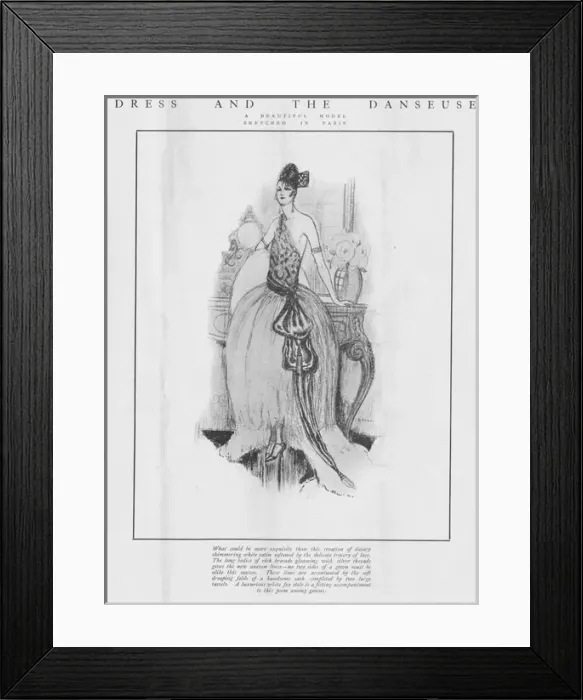 Framed Print : Dress and the Danseuse - A beautiful model sketched in Paris Framed Print : Dress and the Danseuse - A beautiful model sketched in Paris
