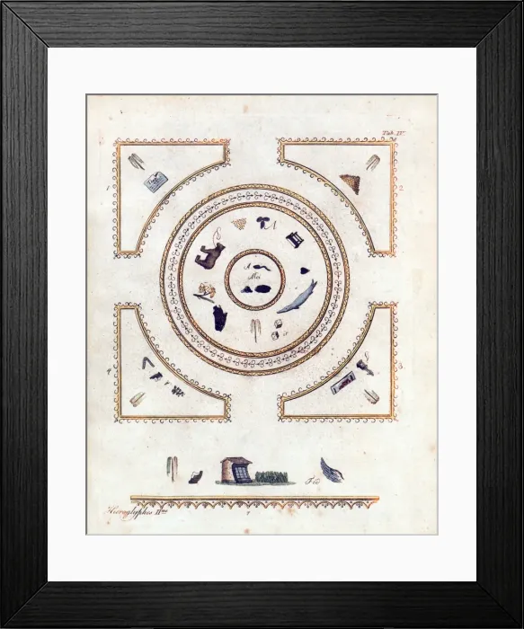 Framed Print : Napoleonic cut-out design decoration: heiroglyph Framed Print : Napoleonic cut-out design decoration: heiroglyph