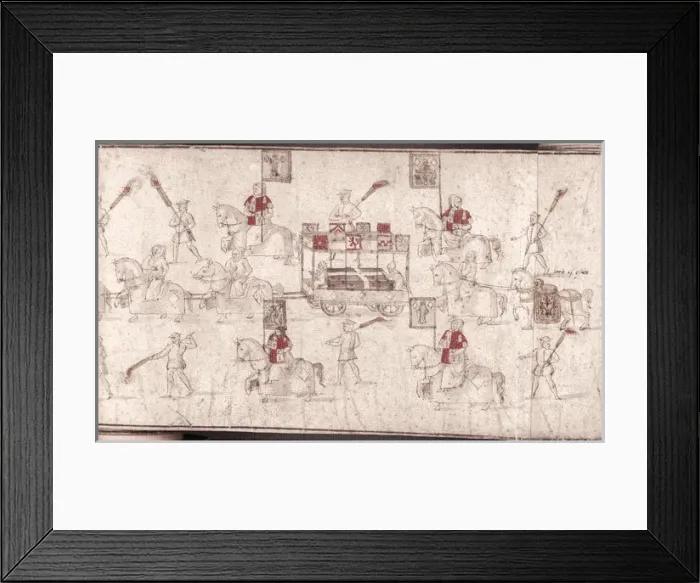 Framed Print : Anne of Cleves funeral panorama: funeral bier Framed Print : Anne of Cleves funeral panorama: funeral bier