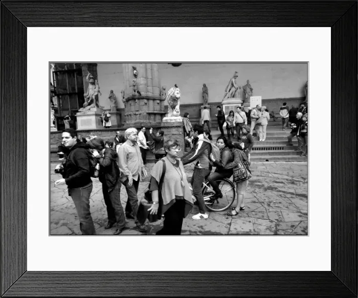 Framed Print : Tourists etc Piazza Signoria Florence Framed Print : Tourists etc Piazza Signoria Florence