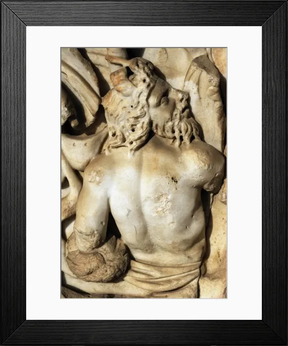 Framed Print : Sarcophagus, marble. Tel Turmus. Roman period. 3rd century A Framed Print : Sarcophagus, marble. Tel Turmus. Roman period. 3rd century A