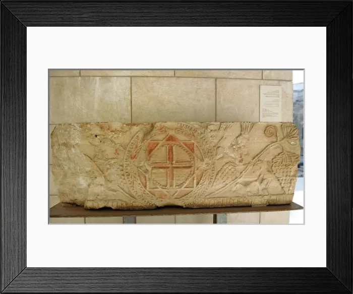 Framed Print : Lintel, limestone. Shivta, southern church. Byzantine period Framed Print : Lintel, limestone. Shivta, southern church. Byzantine period