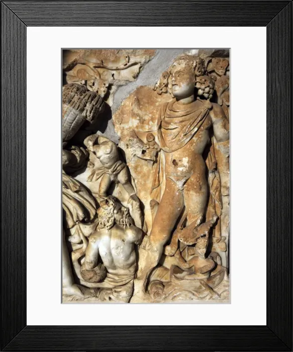 Framed Print : Sarcophagus, marble. Tel Turmus. Roman period. 3rd century A Framed Print : Sarcophagus, marble. Tel Turmus. Roman period. 3rd century A