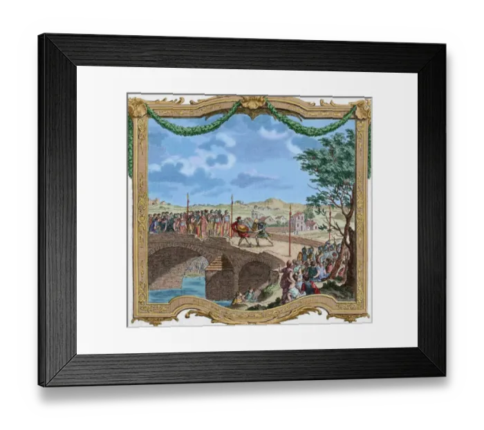 Framed Print : Carolingian Empire. 8th-9th centuries. Duel between four spe Framed Print : Carolingian Empire. 8th-9th centuries. Duel between four spe