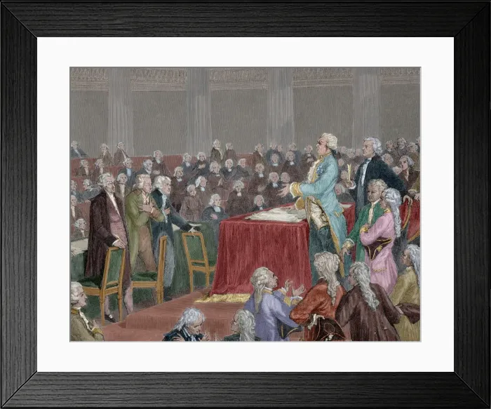 Framed Print : Frech Revolution 1787-1799. Louis XVI forced to adopt the Co Framed Print : Frech Revolution 1787-1799. Louis XVI forced to adopt the Co