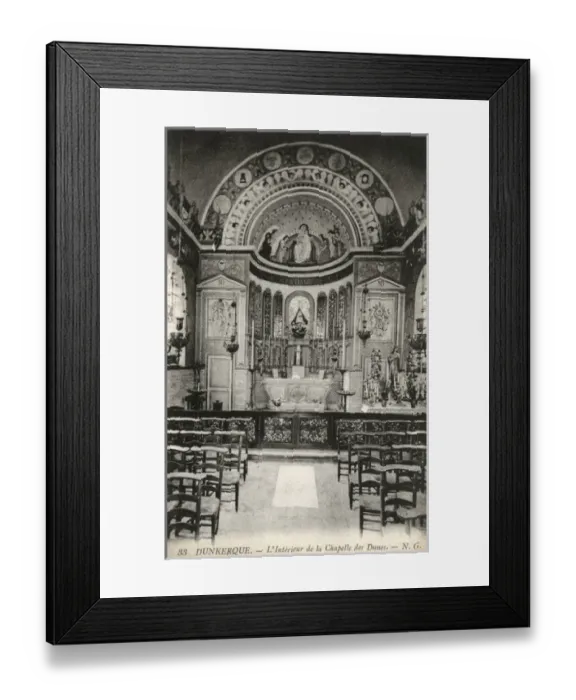 Framed Print : Dunkirk, France - Interior of the Chapelle des Dunes Framed Print : Dunkirk, France - Interior of the Chapelle des Dunes