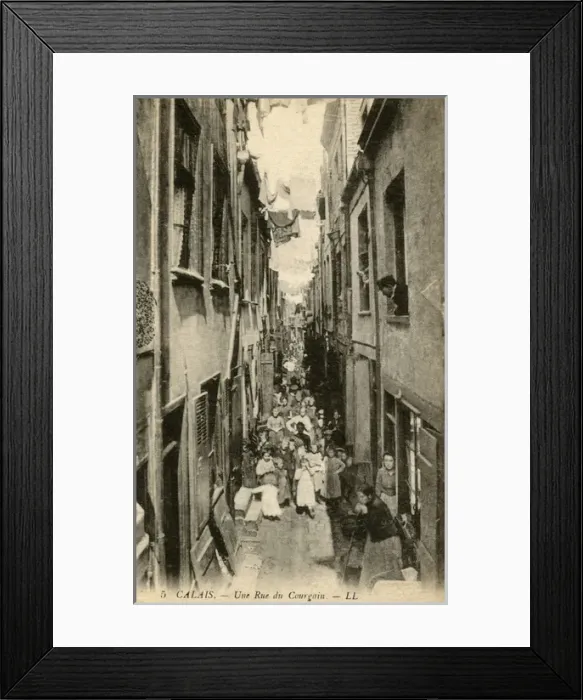 Framed Print : Calais, France - children on Courgain Street Framed Print : Calais, France - children on Courgain Street