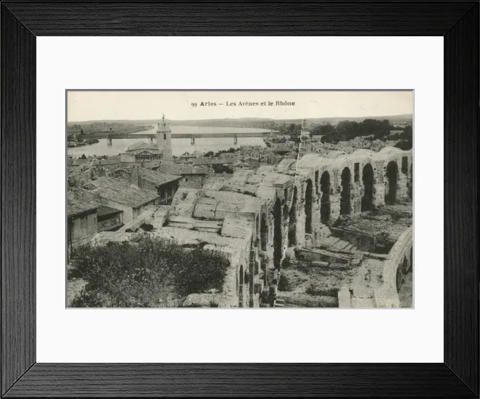 Framed Print : Arles, France - edge of ruined amphitheatre and Rhone Framed Print : Arles, France - edge of ruined amphitheatre and Rhone