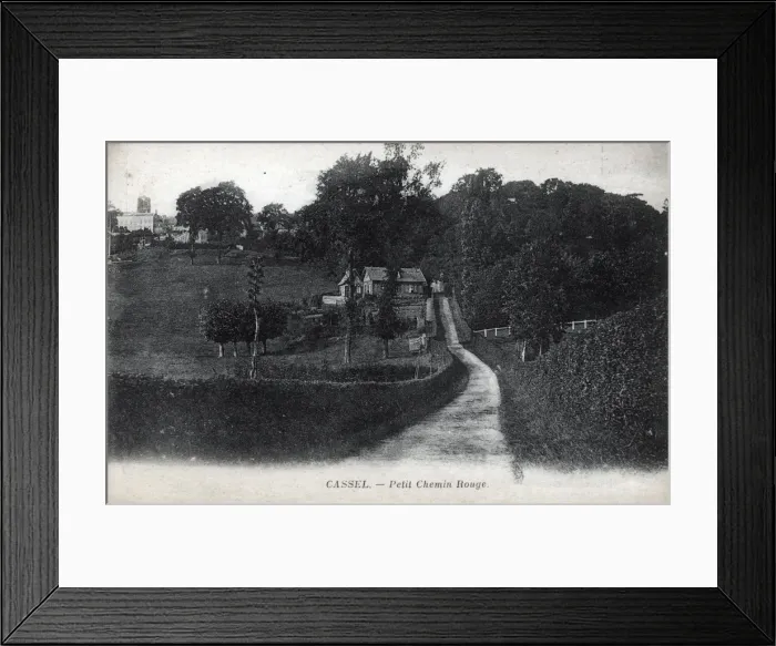 Framed Print : Cassel, France -Little red path (Petit Chemin Rouge) Framed Print : Cassel, France -Little red path (Petit Chemin Rouge)