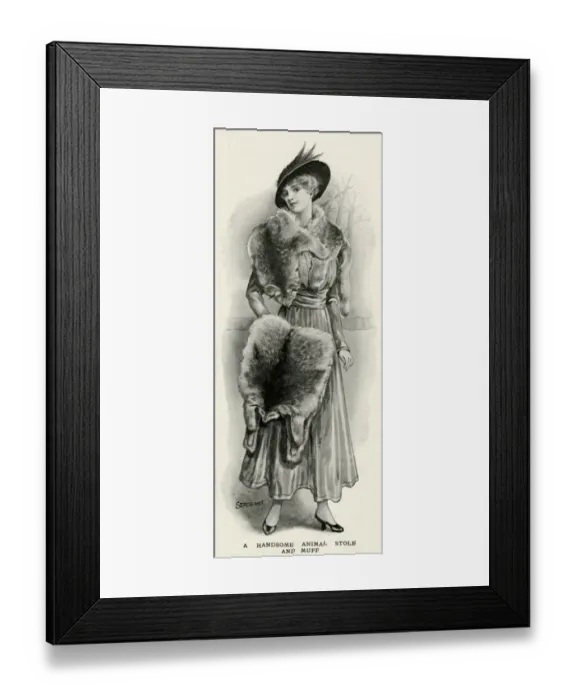 Framed Print : Lynx stole and muff 1915 Framed Print : Lynx stole and muff 1915