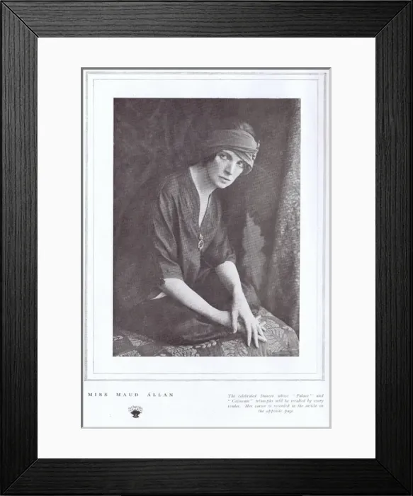 Framed Print : A portrait of Maud Allan, the celebrated dancer, London, 192 Framed Print : A portrait of Maud Allan, the celebrated dancer, London, 192