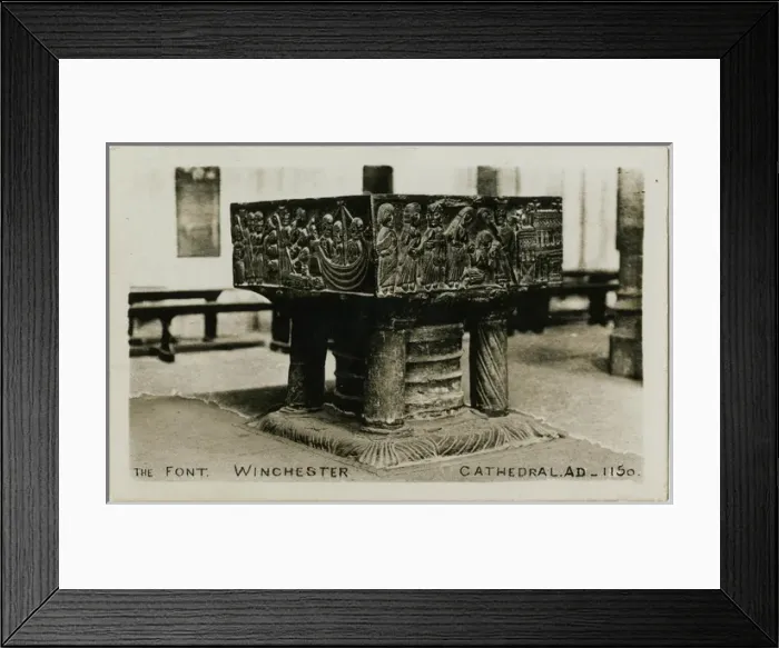 Framed Print : Winchester Cathedral Font - Winchester, Hampshire Framed Print : Winchester Cathedral Font - Winchester, Hampshire