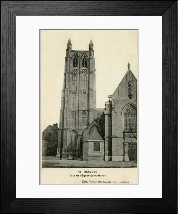 Framed Print : Bergues, France - tower of the Saint Martin Church Framed Print : Bergues, France - tower of the Saint Martin Church