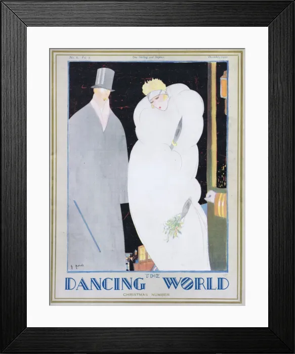 Framed Print : Art deco cover of The Dancing World Magazine by Peres Framed Print : Art deco cover of The Dancing World Magazine by Peres
