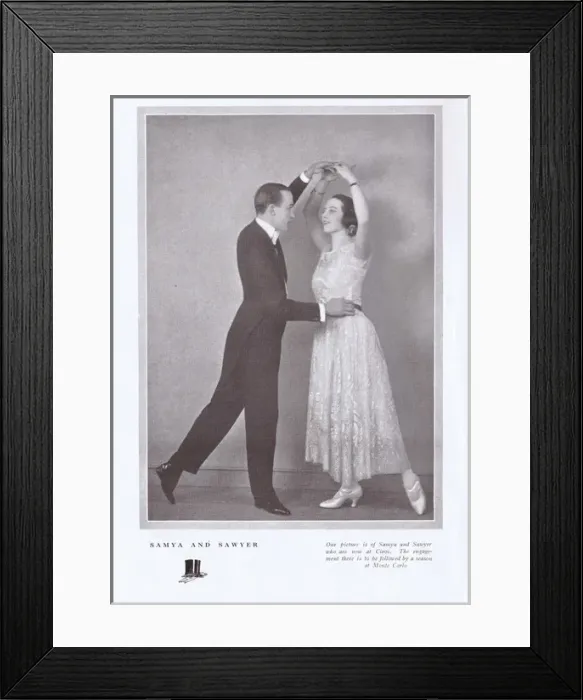 Framed Print : Portrat of the exhibition dancer Samya & Sawyer, London, 192 Framed Print : Portrat of the exhibition dancer Samya & Sawyer, London, 192