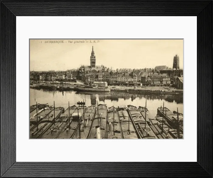 Framed Print : Dunkirk, France - view over harbour Framed Print : Dunkirk, France - view over harbour