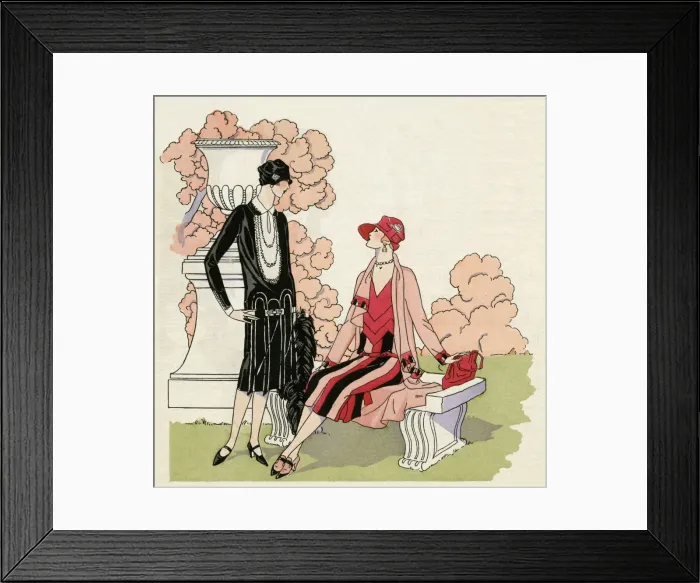 Framed Print : Two women wearing afternoon dresses 1926 Framed Print : Two women wearing afternoon dresses 1926