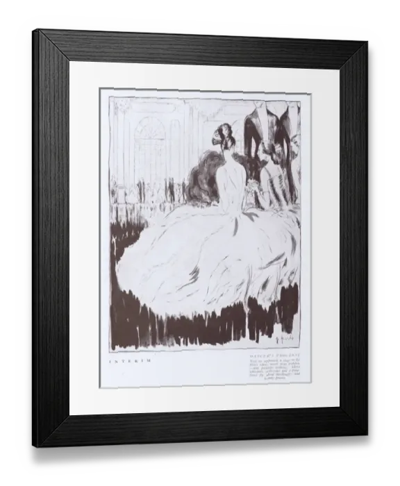 Framed Print : Art deco sketch by G. Peres entitled Interim - A Dancers Pr Framed Print : Art deco sketch by G. Peres entitled Interim - A Dancers Pr