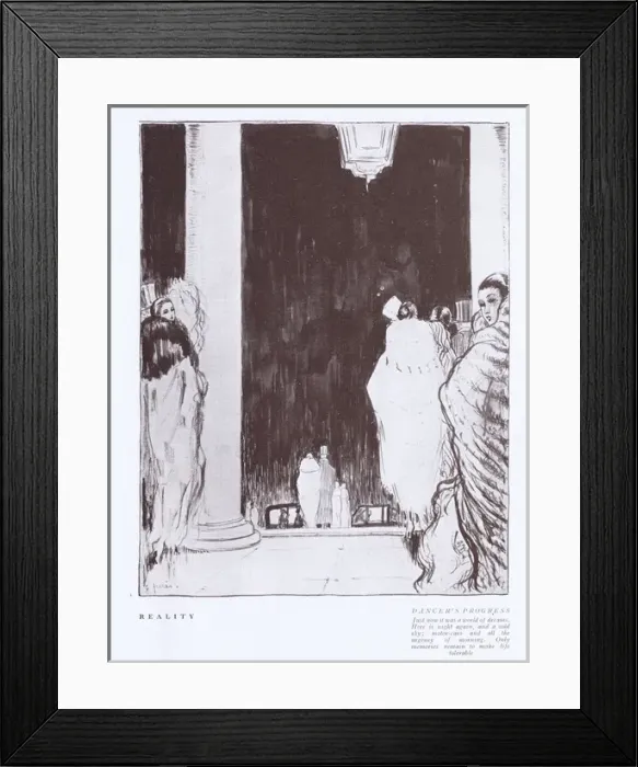 Framed Print : Art deco sketch by G. Peres entitled Reality - A Dancers Pr Framed Print : Art deco sketch by G. Peres entitled Reality - A Dancers Pr