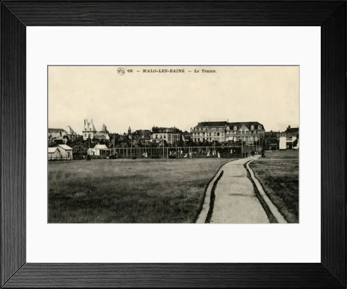 Framed Print : Malo-les-Bains, France - tennis courts and field Framed Print : Malo-les-Bains, France - tennis courts and field