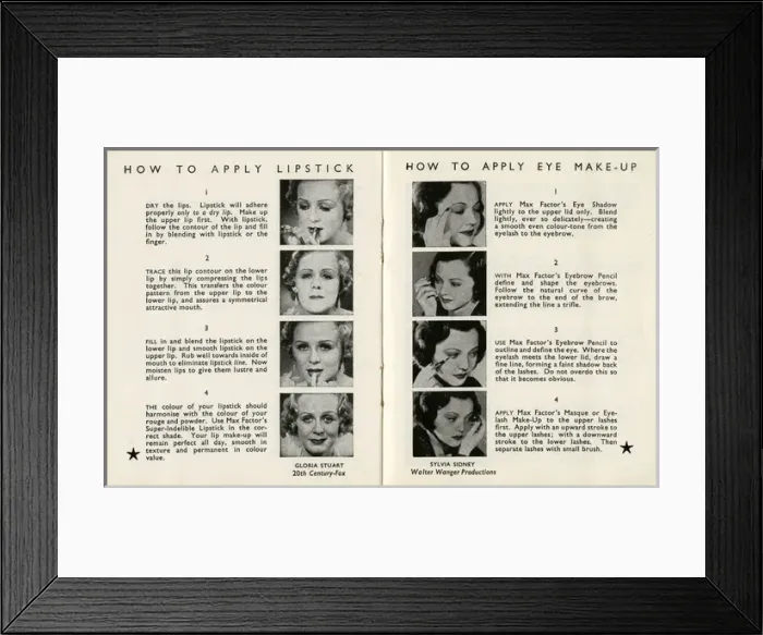 Framed Print : Max Factor make up booklet with Hollywood stars Framed Print : Max Factor make up booklet with Hollywood stars