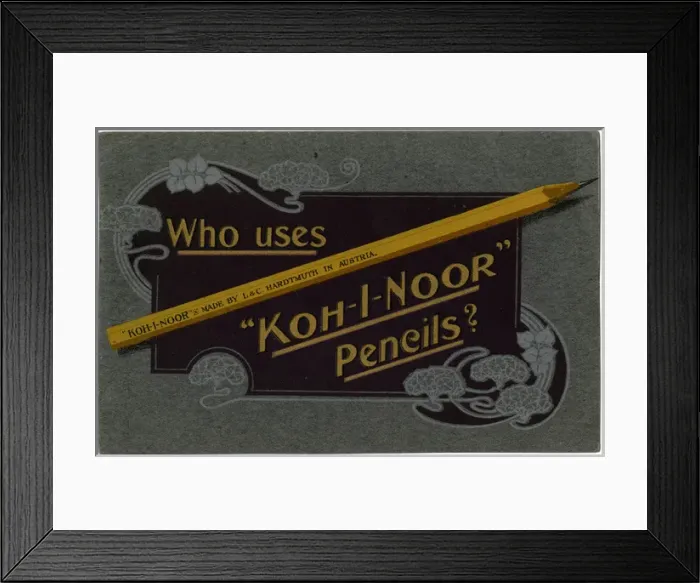 Framed Print : Art Nouveau advertising postcard for Koh-I-Noor Pencils Framed Print : Art Nouveau advertising postcard for Koh-I-Noor Pencils