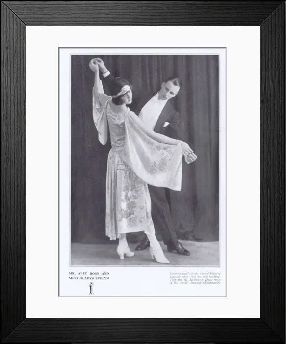 Framed Print : The dancing team of Alec Ross and Gladys Evelyn, London, 192 Framed Print : The dancing team of Alec Ross and Gladys Evelyn, London, 192