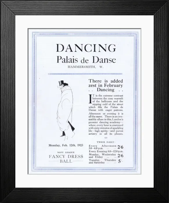 Framed Print : Advert for the Palais de Danse, Hammersmith, London, 1923 Framed Print : Advert for the Palais de Danse, Hammersmith, London, 1923
