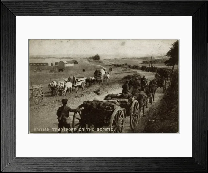 Framed Print : British transport supply line - Battle of the Somme, 1916 Framed Print : British transport supply line - Battle of the Somme, 1916