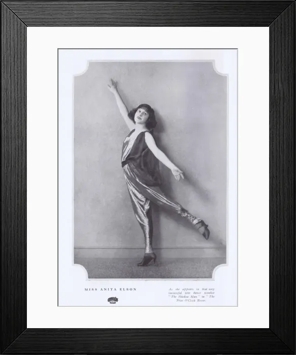 Framed Print : A study of Anita Elson, in her dance number The Shadow Man Framed Print : A study of Anita Elson, in her dance number The Shadow Man