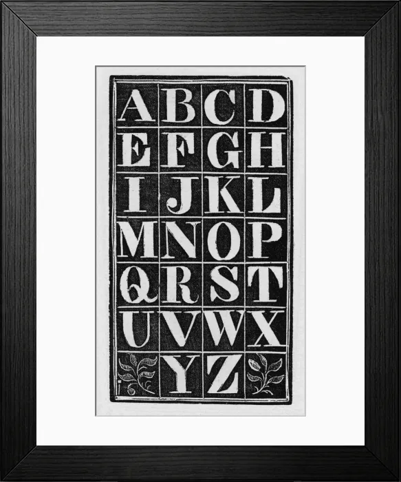 Framed Print : Alphabet. A Bodoni-style alphabet Date: circa 1780 Framed Print : Alphabet. A Bodoni-style alphabet Date: circa 1780
