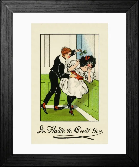 Framed Print : Kissing under the mistletoe Framed Print : Kissing under the mistletoe